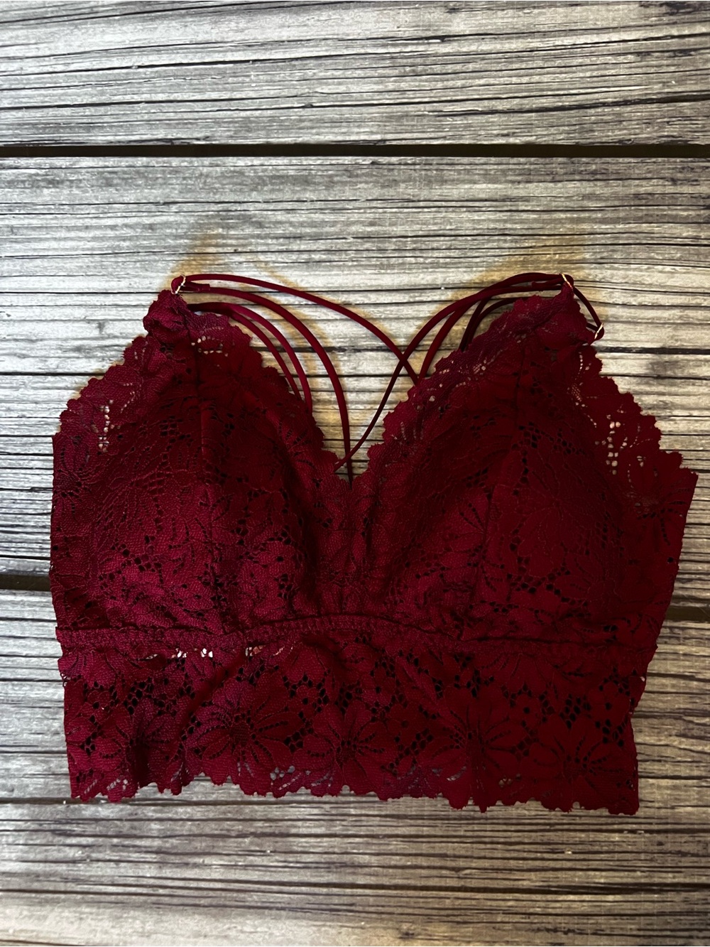 PINK Victoria's Secret Lace Bralette in Deep Wine